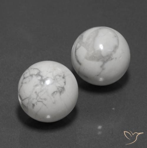 Pedras preciosas de Howlita Branco acinzentado natural de 46.04 ct, Esfera / Bola, Opaco