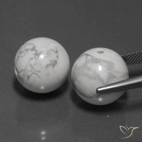 Pedras preciosas de Howlita Branco acinzentado natural de 46.04 ct, Esfera / Bola, Opaco