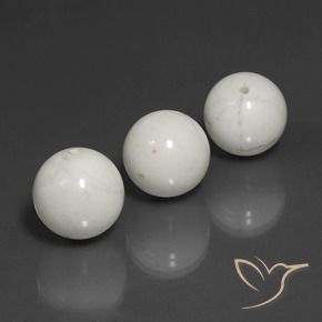 Pedras preciosas de Howlita Branco acinzentado claro natural de 69.64 ct, Esfera / Bola, Opaco