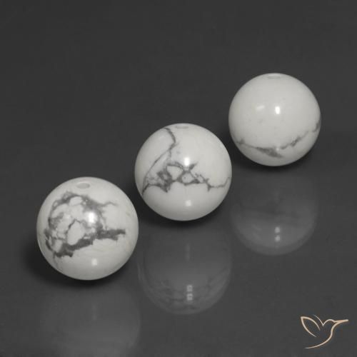 Pedras preciosas de Howlita Branco acinzentado natural de 69.17 ct, Esfera / Bola, Opaco