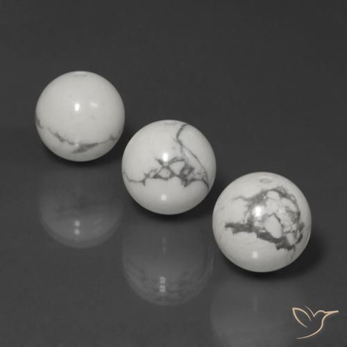 Pedras preciosas de Howlita Branco acinzentado natural de 69.17 ct, Esfera / Bola, Opaco