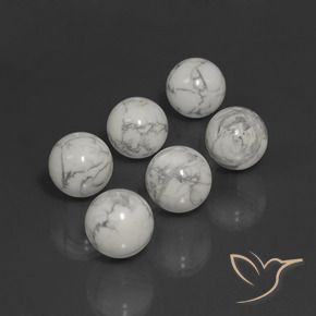 Pedras preciosas de Howlita Branco acinzentado natural de 91.64 ct, Esfera / Bola, Opaco