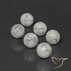 Pedras preciosas de Howlita Branco acinzentado natural de 91.64 ct, Esfera / Bola, Opaco