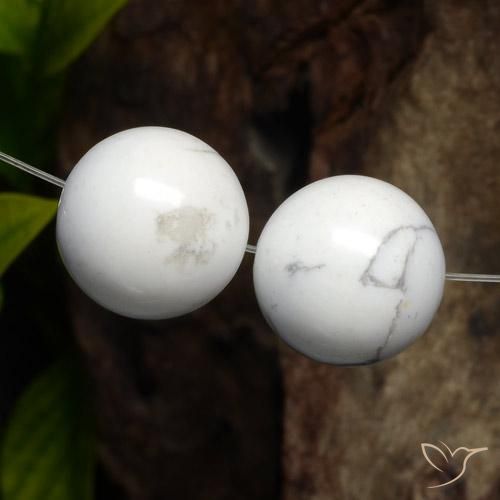 Pedras preciosas de Howlita Branco acinzentado natural de 46.44 ct, Esfera / Bola, Opaco