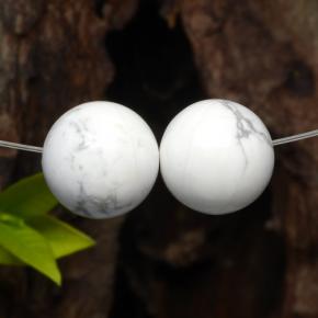 Pedras preciosas de howlita branco natural de 29,43 ct, esfera / bola, opaco