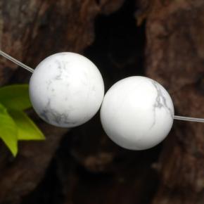 Pedras preciosas de howlita branco natural de 29,43 ct, esfera / bola, opaco