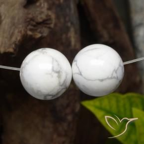 Pedras preciosas de Howlita Branco acinzentado natural de 30.39 ct, Esfera / Bola, Opaco