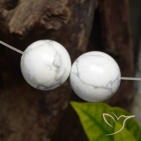 Pedras preciosas de Howlita Branco acinzentado natural de 30.39 ct, Esfera / Bola, Opaco
