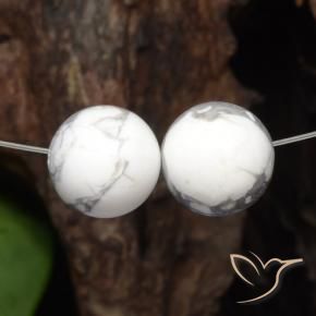 Pedras preciosas de Howlita Branco acinzentado natural de 30.20 ct, Esfera / Bola, Opaco