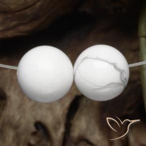 Pedras preciosas de Howlita Branco acinzentado natural de 30.36 ct, Esfera / Bola, Opaco