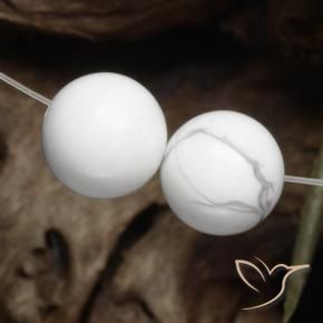 Pedras preciosas de Howlita Branco acinzentado natural de 30.36 ct, Esfera / Bola, Opaco