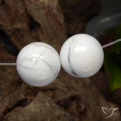 30.50ctw Natural Branco acinzentado Howlita, Esfera / Bola, Opaco