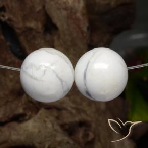 Pedras preciosas de Howlita Branco acinzentado natural de 30.50 ct, Esfera / Bola, Opaco