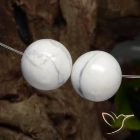 Pedras preciosas de Howlita Branco acinzentado natural de 30.50 ct, Esfera / Bola, Opaco