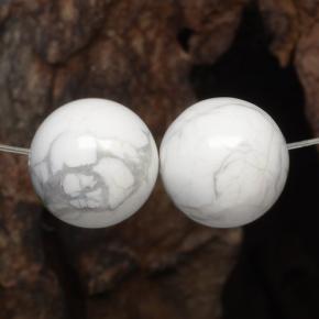 Pedras preciosas de howlita branco natural de 29,96 ct, esfera / bola, opaco