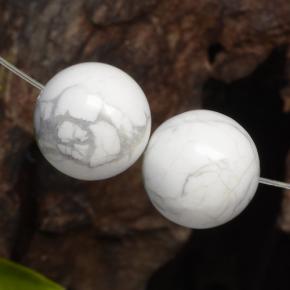 Pedras preciosas de howlita branco natural de 29,96 ct, esfera / bola, opaco