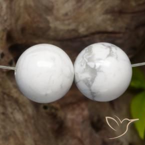 Pedras preciosas de Howlita Branco acinzentado natural de 30.41 ct, Esfera / Bola, Opaco