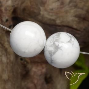 Pedras preciosas de Howlita Branco acinzentado natural de 30.41 ct, Esfera / Bola, Opaco