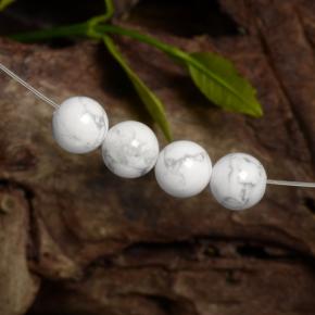 Pedras preciosas de howlita branco natural de 14,22 ct, esfera / bola, opaco