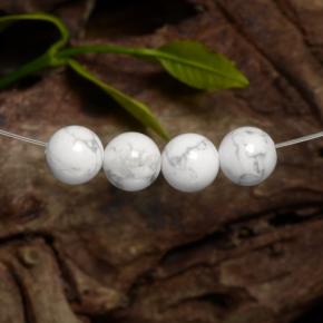 Pedras preciosas de howlita branco natural de 14,22 ct, esfera / bola, opaco