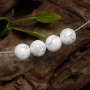 Pedras preciosas de howlita branco natural de 14,22 ct, esfera / bola, opaco