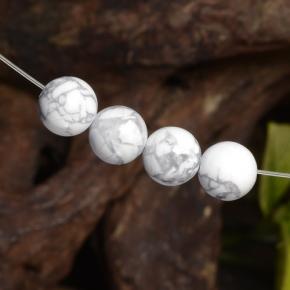 Pedras preciosas de howlita branco natural de 14,30 ct, esfera / bola, opaco
