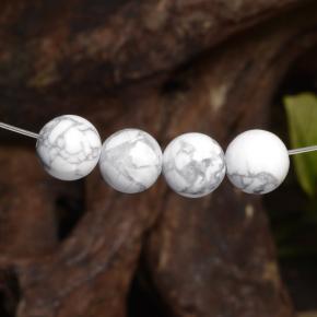 Pedras preciosas de howlita branco natural de 14,30 ct, esfera / bola, opaco