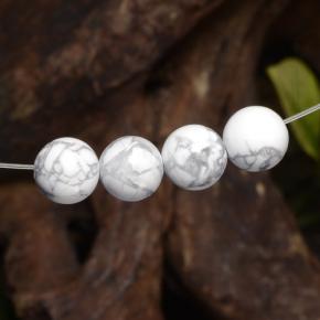 Pedras preciosas de howlita branco natural de 14,30 ct, esfera / bola, opaco