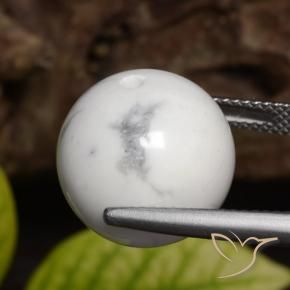 Howlita Branco acinzentado Natural 23.54ct, Esfera / Bola, Opaco