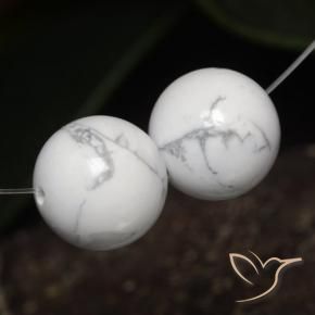 Pedras preciosas de Howlita Branco acinzentado natural de 46.72 ct, Esfera / Bola, Opaco