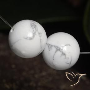 Pedras preciosas de Howlita Branco acinzentado natural de 46.72 ct, Esfera / Bola, Opaco