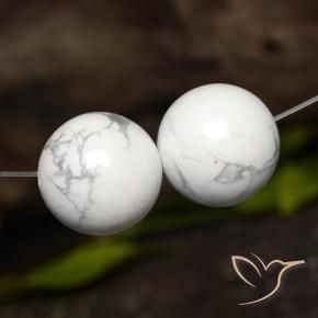 Pedras preciosas de Howlita Branco acinzentado natural de 46.12 ct, Esfera / Bola, Opaco
