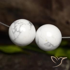 Pedras preciosas de Howlita Branco acinzentado natural de 46.12 ct, Esfera / Bola, Opaco