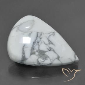 Howlita Branco acinzentado Natural 58.05ct, Formato de pêra, Opaco