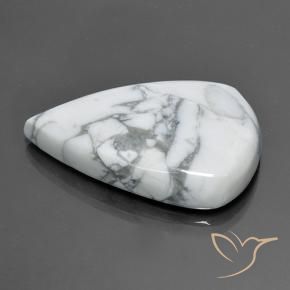 Howlita Branco acinzentado Natural 58.05ct, Formato de pêra, Opaco