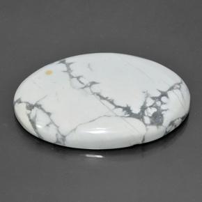 Howlita branco natural 84,13ct, corte oval, opaco
