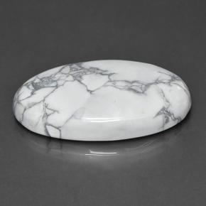 Howlita branco natural 63,57ct, corte oval, opaco
