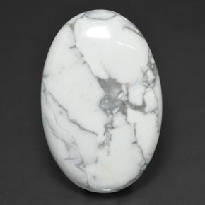 Howlita branco natural 69,38ct, corte oval, opaco