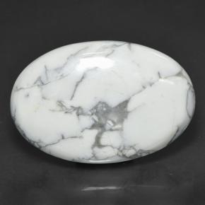Howlita branco natural 69,38ct, corte oval, opaco