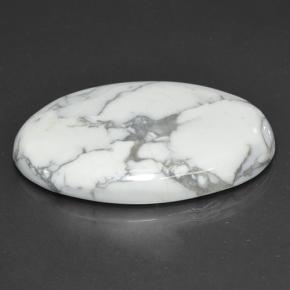 Howlita branco natural 69,38ct, corte oval, opaco