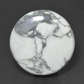 Howlita branco natural 62,63ct, corte redondo, opaco