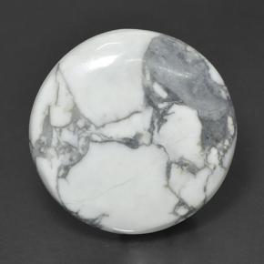 Howlita branco natural 62,63ct, corte redondo, opaco
