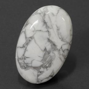 Howlita branco natural 58,22ct, corte oval, opaco