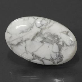 Howlita branco natural 58,22ct, corte oval, opaco