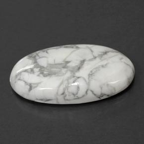 Howlita branco natural 58,22ct, corte oval, opaco
