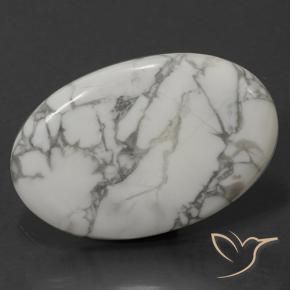 Howlita Branco acinzentado Natural 102.41ct, oval, Opaco