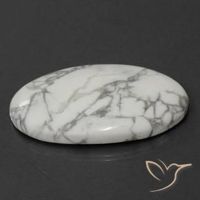 Howlita Branco acinzentado Natural 102.41ct, oval, Opaco