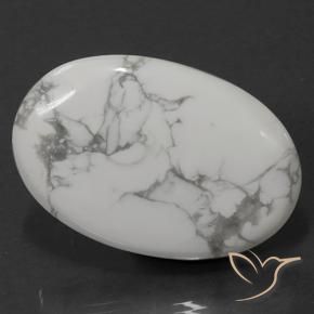 Howlita Branco acinzentado Natural 62.07ct, oval, Opaco