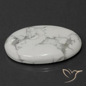 Howlita Branco acinzentado Natural 62.07ct, oval, Opaco
