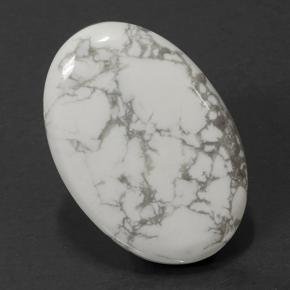 Howlita branco natural 66,12ct, corte oval, opaco